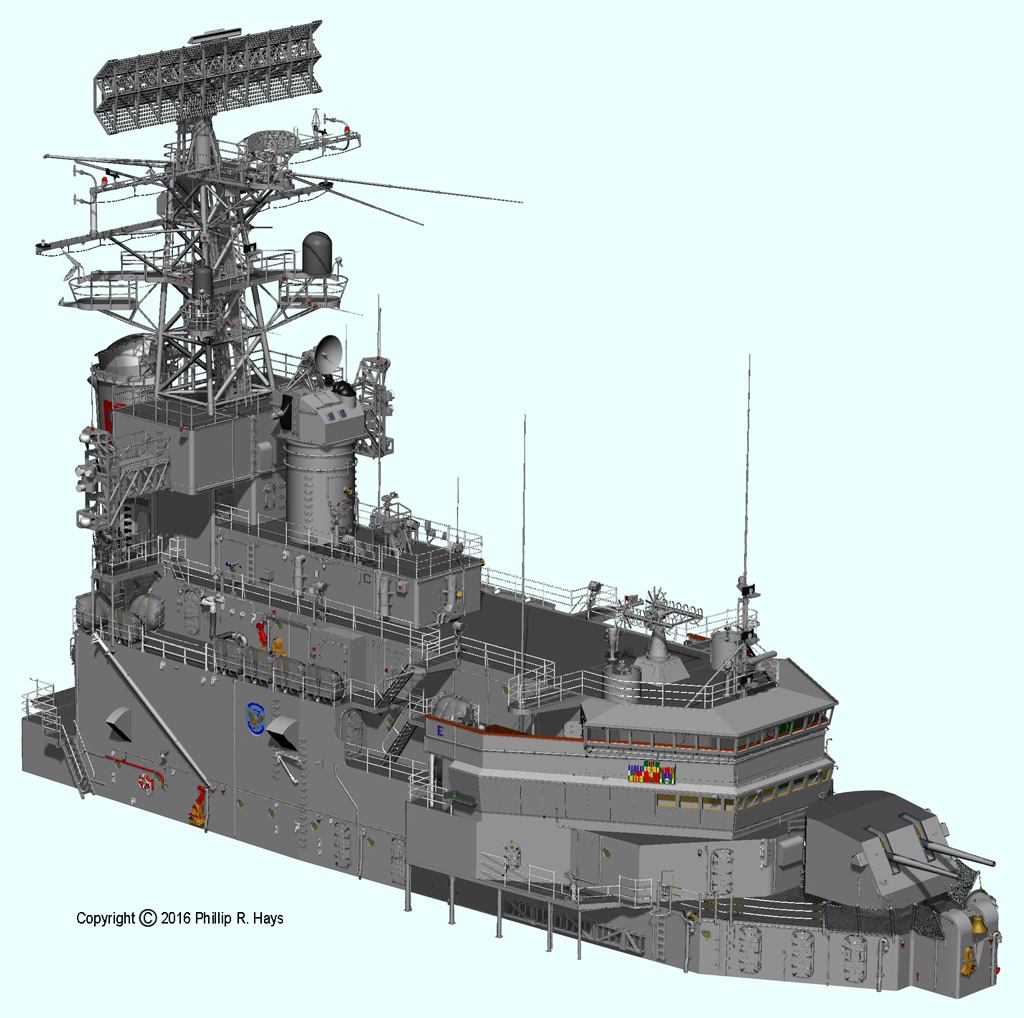 Uss Oklahoma City Cad Model Superstructure - 