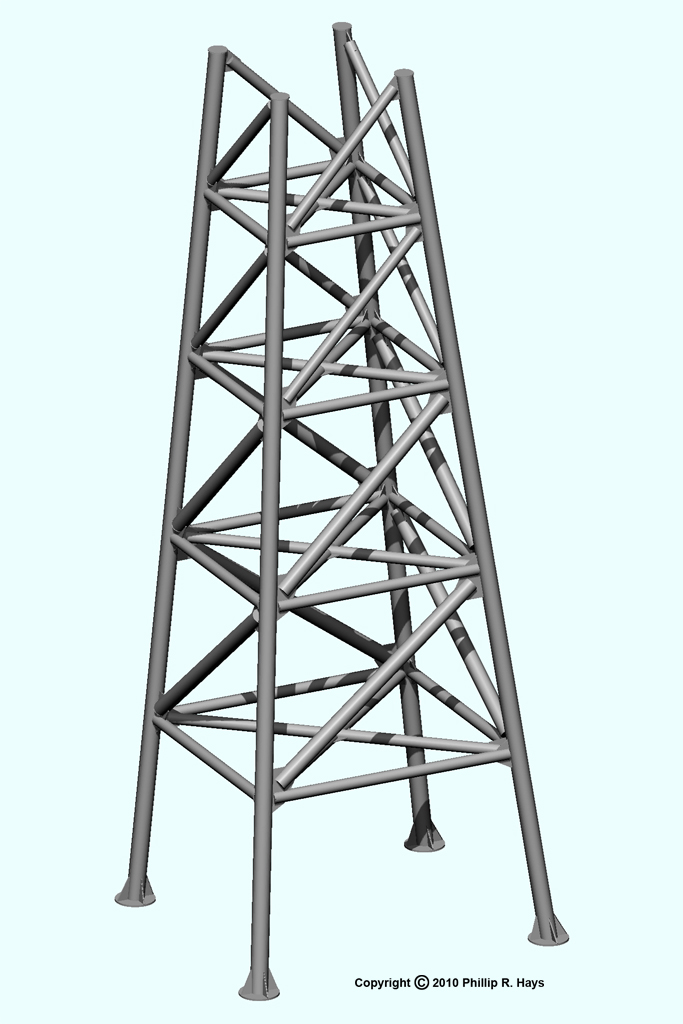 USS Oklahoma City CAD Model Radar Towers